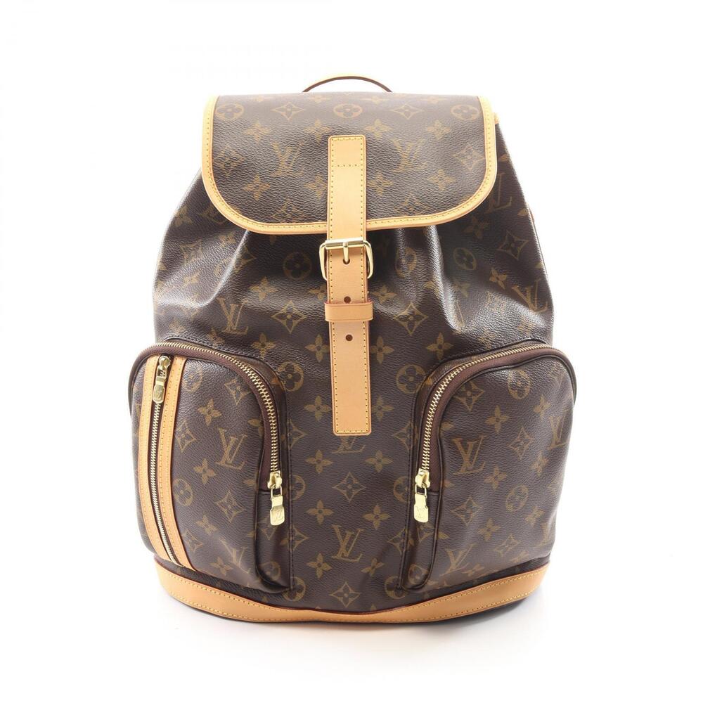 Louis Vuitton Sac aux Bosphore Monogram Backpack Bag Canvas Leather Brown